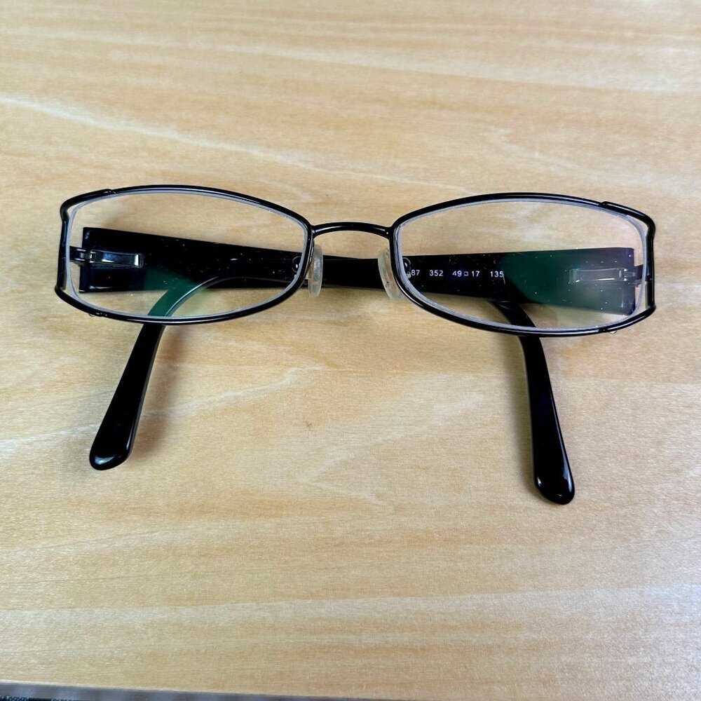VOGUE 3687 Narrow Oval Eyeglasses in Black 90s Style